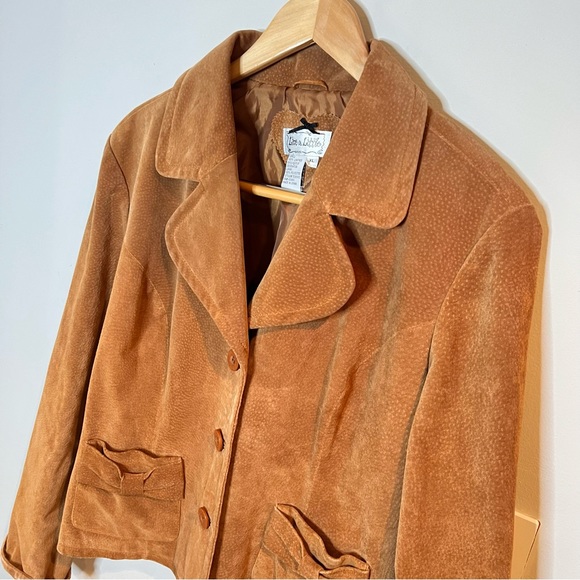 Y2K | Live a Little tan suede leather blazer jacket - Picture 3 of 12
